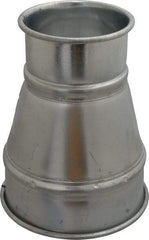 Made in USA - 6-4" ID Galvanized Duct Reducer - 8" Long, 22 Gage - Strong Tooling