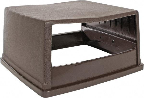 Rubbermaid - Rectangle Lid for Use with 56 Gal Rectangular Trash Cans - Brown, Polyethylene, For Glutton Trash Cans - Strong Tooling