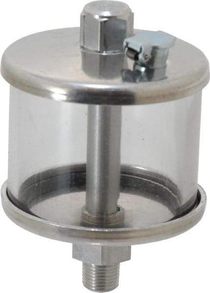 LDI Industries - 1 Outlet, Polymer Bowl, 51.8 mL No Flow Control Oil Reservoir - 1/8 NPTF Outlet, 2" Diam x 3-1/8" High, 60°C Max - Strong Tooling