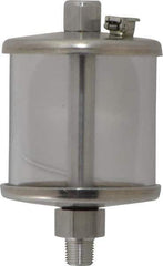 LDI Industries - 1 Outlet, Polymer Bowl, 73.9 mL No Flow Control Oil Reservoir - 1/8 NPTF Outlet, 2" Diam x 3-1/2" High, 60°C Max - Strong Tooling