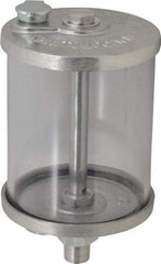 LDI Industries - 1 Outlet, Polymer Bowl, 0.47 L No Flow Control Oil Reservoir - 3/8 NPTF Outlet, 3-1/2" Diam x 6-9/16" High, 60°C Max - Strong Tooling