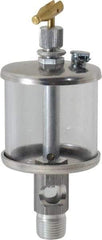 LDI Industries - 1 Outlet, Polymer Bowl, 73.9 mL Manual-Adjustable Oil Reservoir - 3/8 NPTF Outlet, 2" Diam x 5-3/4" High, 71.11°C Max - Strong Tooling