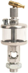 LDI Industries - 1 Outlet, Polymer Bowl, 44.4 mL Manual-Adjustable Oil Reservoir - 9/16-18 UNF Outlet, 1-3/4" Diam x 5-29/64" High, 71.11°C Max - Strong Tooling