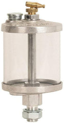 LDI Industries - Acrylic Bowl, Manual-Adjustable Oil Reservoir - 5/6-18 Straight Outlet, 3-1/2" Diam x 7" High - Strong Tooling