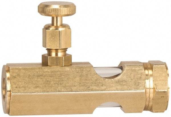 LDI Industries - 3/8 Outlet Thread, 3/8 Inlet Thread, Brass, Straight Valve, Oil Reservoir Needle Valve - 1 Outlet, FNPTF Inlet Thread, FNPTF Outlet Thread - Strong Tooling