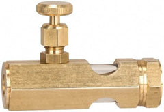 LDI Industries - 1/2 Outlet Thread, 1/2 Inlet Thread, Brass, Straight Valve, Oil Reservoir Needle Valve - 1 Outlet, FNPTF Inlet Thread, FNPTF Outlet Thread - Strong Tooling