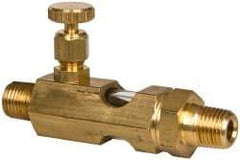 LDI Industries - 1/4 Outlet Thread, 1/4 Inlet Thread, Brass, Straight Valve, Oil Reservoir Needle Valve - 1 Outlet, MNPTF Inlet Thread, MNPTF Outlet Thread - Strong Tooling