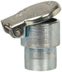 Gits - Steel, Zinc Plated, Shoulder Drive One Piece, Straight Oil Hole Cover - 0.503-0.505" Drive Diam, 1/2" Drive-In Hole Diam, 3/8" Drive Length, 13/16" Overall Height - Strong Tooling