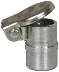 Gits - Steel, Zinc Plated, Beaded Drive One Piece, Straight Oil Hole Cover - 0.253-0.255" Drive Diam, 1/4" Drive-In Hole Diam, 5/32" Drive Length, 13/32" Overall Height - Strong Tooling