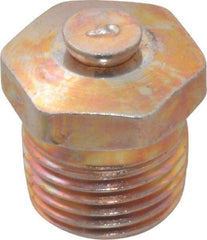 Alemite - 1/8 Thread, 0.25 to 1 psi Relief Pressure, Steel, Zinc Plated, Relief Vent - 7/16" Hex Flats Diam - Strong Tooling