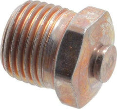 Alemite - 1/8 Thread, 45 to 80 psi Relief Pressure, Steel, Zinc Plated, Relief Vent - 7/16" Hex Flats Diam - Strong Tooling