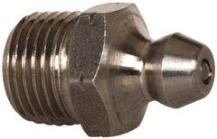 Alemite - 90° Head Angle, 1/4-28 Taper Nickel/Copper Standard Grease Fitting - 3/8" Hex, 3/4" Overall Height, 13/64" Shank Length - Strong Tooling