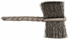 Osborn - 1" Diam Flat Steel Tube Brush - 0.005" Filament Diam, 5/8" Brush Length, 2-1/4" OAL, 1/8" Diam Shank - Strong Tooling