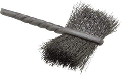 Osborn - 1-1/4" Diam Flat Steel Tube Brush - 0.005" Filament Diam, 5/8" Brush Length, 2-1/4" OAL, 1/8" Diam Shank - Strong Tooling