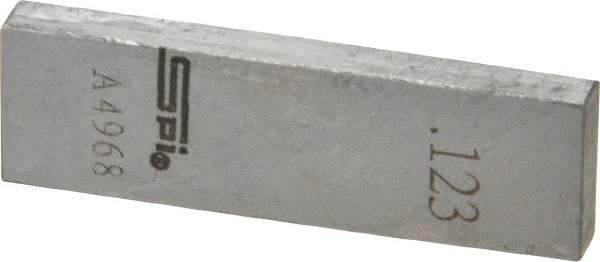 SPI - 0.123" Rectangular Steel Gage Block - Accuracy Grade 0, Includes NIST Traceability Certification - Strong Tooling