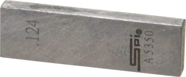 SPI - 0.124" Rectangular Steel Gage Block - Accuracy Grade 0, Includes NIST Traceability Certification - Strong Tooling