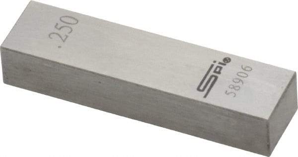 SPI - 0.25" Rectangular Steel Gage Block - Accuracy Grade 0, Includes NIST Traceability Certification - Strong Tooling