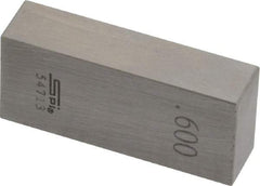 SPI - 0.6" Rectangular Steel Gage Block - Accuracy Grade 0, Includes NIST Traceability Certification - Strong Tooling