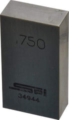 SPI - 0.75" Rectangular Steel Gage Block - Accuracy Grade 0, Includes NIST Traceability Certification - Strong Tooling