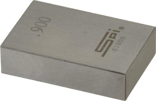 SPI - 0.9" Rectangular Steel Gage Block - Accuracy Grade 0, Includes NIST Traceability Certification - Strong Tooling