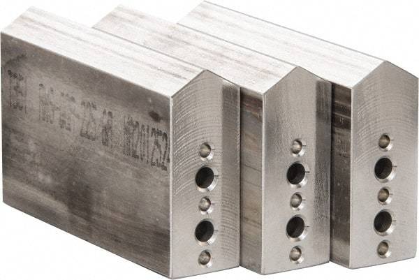 Northfield - 4" & Up Chuck Capacity, Northfield Air Style Attachment, Square Soft Lathe Chuck Jaw - 3 Jaws, Aluminum, 1.895mm Long x 3/4" Wide x 3" High - Strong Tooling