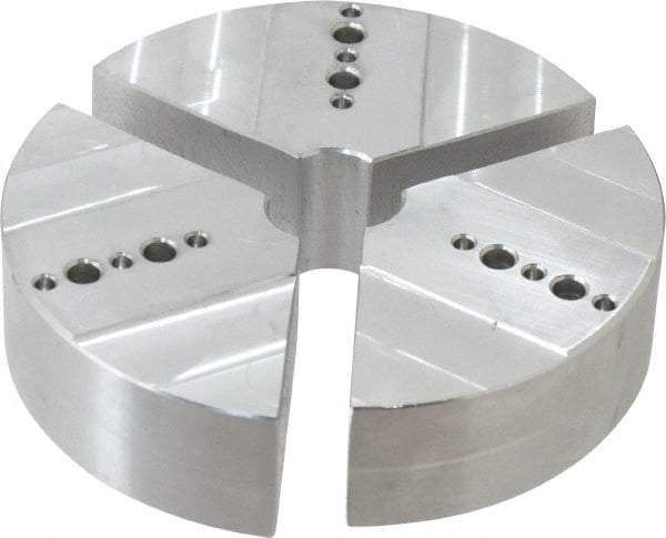 Northfield - 4" & Up Chuck Capacity, Northfield Air Style Attachment, Round Soft Lathe Chuck Jaw - 3 Jaws, Aluminum, 3.92" Wide x 1" High - Strong Tooling