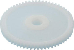 Made in USA - 32 Pitch, 2" Pitch Diam, 2-1/16" OD, 64 Tooth Spur Gear - 3/16" Face Width, 5/16" Bore Diam, 43/64" Hub Diam, 20° Pressure Angle, Acetal - Strong Tooling