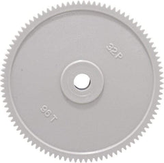 Made in USA - 32 Pitch, 3" Pitch Diam, 3-1/16" OD, 96 Tooth Spur Gear - 3/16" Face Width, 5/16" Bore Diam, 13/16" Hub Diam, 20° Pressure Angle, Acetal - Strong Tooling