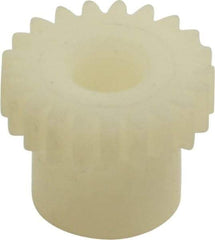 Made in USA - 48 Pitch, 7/16" Pitch Diam, 0.479" OD, 21 Tooth Spur Gear - 1/8" Face Width, 5/32" Bore Diam, 11/32" Hub Diam, 20° Pressure Angle, Acetal - Strong Tooling