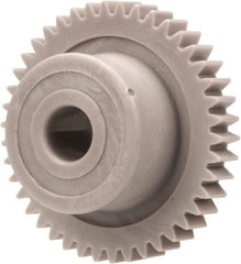 Made in USA - 48 Pitch, 7/8" Pitch Diam, 0.917" OD, 42 Tooth Spur Gear - 1/8" Face Width, 3/16" Bore Diam, 35/64" Hub Diam, 20° Pressure Angle, Acetal - Strong Tooling