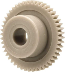 Made in USA - 48 Pitch, 1" Pitch Diam, 1.042" OD, 48 Tooth Spur Gear - 1/8" Face Width, 1/4" Bore Diam, 39/64" Hub Diam, 20° Pressure Angle, Acetal - Strong Tooling