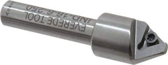 Everede Tool - 60° Included Angle, 0.588" Max Cut Diam, 5/8" Body Diam, 3/8" Shank Diam, 2-1/2" OAL, Indexable Countersink - 1 Triangle Insert, TPGH 215 Insert Style, Series IND - Strong Tooling