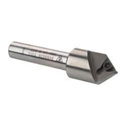 Everede Tool - 82° Included Angle, 0.583" Max Cut Diam, 5/8" Body Diam, 3/8" Shank Diam, 2-1/2" OAL, Indexable Countersink - 1 Triangle Insert, TPGH 215 Insert Style, Series IND - Strong Tooling