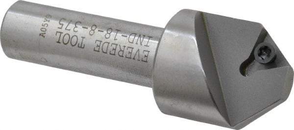 Everede Tool - 82° Included Angle, 0.833" Max Cut Diam, 7/8" Body Diam, 1/2" Shank Diam, 2-1/2" OAL, Indexable Countersink - 1 Triangle Insert, TPGH 215 Insert Style, Series IND - Strong Tooling