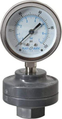 Plast-O-Matic - 100 Max psi, 2 Inch Dial Diameter, PVC Pressure Gauge Guard and Isolator - 3% Accuracy - Strong Tooling