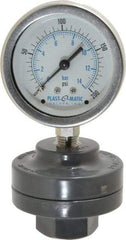 Plast-O-Matic - 200 Max psi, 2 Inch Dial Diameter, PVC Pressure Gauge Guard and Isolator - 3% Accuracy - Strong Tooling