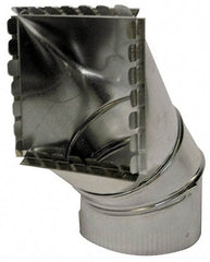 Made in USA - 7" ID Galvanized Duct Square Takeoff - 10" Long x 6-1/2" Wide, Standard Gage, 16 Piece - Strong Tooling