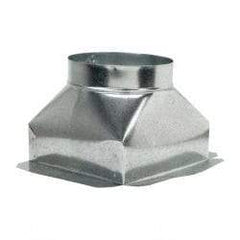 Made in USA - 8" ID Galvanized Duct Top Ceiling Box - 10" Long x 10" Wide x 7-3/4" High, Standard Gage, 12 Piece - Strong Tooling