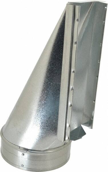 Made in USA - 6" ID Galvanized Duct End Stack Boot - 3-1/4" Long x 10" Wide, Standard Gage, 25 Piece - Strong Tooling