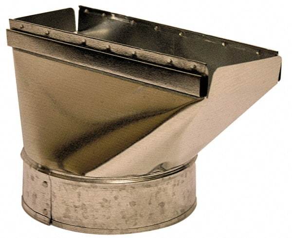 Made in USA - 6" ID Galvanized Duct Straight Stack Boot - 12" Long x 2-1/4" Wide, Standard Gage, 20 Piece - Strong Tooling