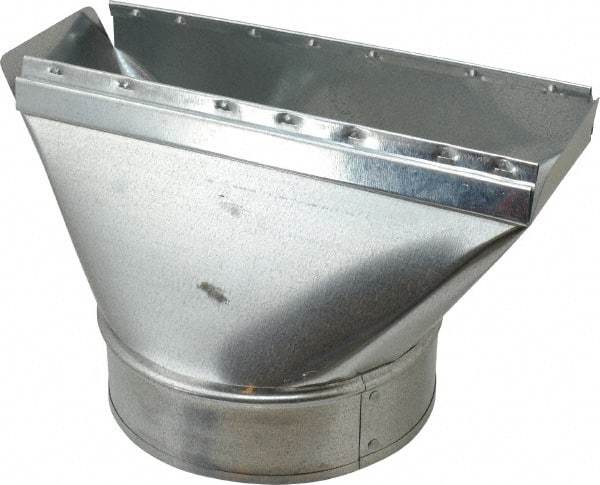 Made in USA - 6" ID Galvanized Duct Straight Stack Boot - 10" Long x 3-1/4" Wide, Standard Gage, 25 Piece - Strong Tooling