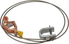 Hubbell Workplace - 19 AWG, 5 Ft., Alligator Clip, C-Clamp, Grounding Cable with Clamps - Noninsulated, Federal Specification A-A-59466-010 - Strong Tooling