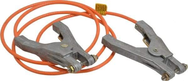 Hubbell Workplace - 19 AWG, 5 Ft., Hand Clamp, Grounding Cable with Clamps - Orange, Includes 2 Hand Clamps - Strong Tooling