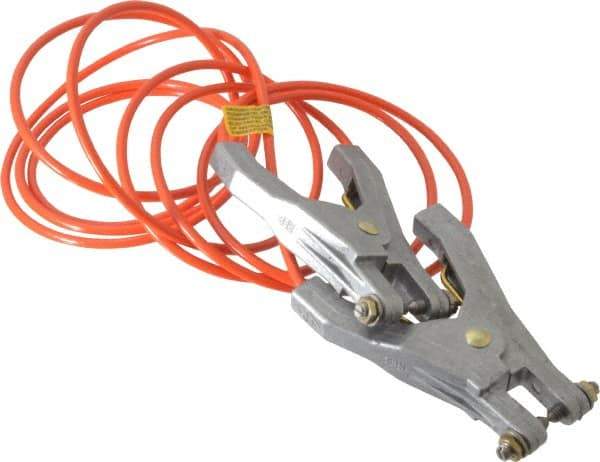 Hubbell Workplace - 19 AWG, 10 Ft., Hand Clamp, Grounding Cable with Clamps - Orange, Includes 2 Hand Clamps - Strong Tooling