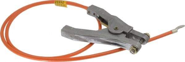 Hubbell Workplace - 19 AWG, 3 Ft., Hand Clamp, Terminal, Grounding Cable with Clamps - Orange - Strong Tooling