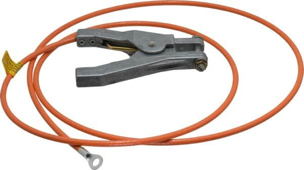 Hubbell Workplace - 19 AWG, 5 Ft., Hand Clamp, Terminal, Grounding Cable with Clamps - Orange - Strong Tooling