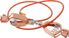 Hubbell Workplace - 19 AWG, 3 Ft., Alligator Clip, Grounding Cable with Clamps - Orange, Includes 2 Alligator Clips, Federal Specification A-A-59466-010 - Strong Tooling