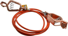 Hubbell Workplace - 19 AWG, 5 Ft., Alligator Clip, Grounding Cable with Clamps - Orange, Includes 2 Alligator Clips, Federal Specification A-A-59466-010 - Strong Tooling