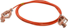 Hubbell Workplace - 19 AWG, 10 Ft., Alligator Clip, Grounding Cable with Clamps - Orange, Includes 2 Alligator Clips, Federal Specification A-A-59466-010 - Strong Tooling