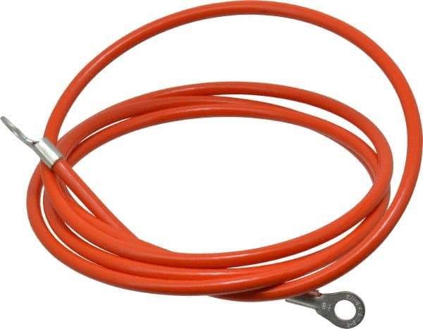 Hubbell Workplace - 19 AWG, 5 Ft., Terminal, Grounding Cable with Clamps - Orange, Includes (2) 1/4 Inch Terminals - Strong Tooling